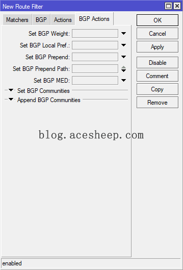 BGP Actions