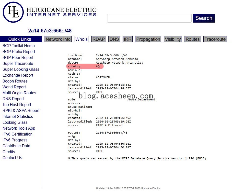 RIPE 数据库 IP country 字段