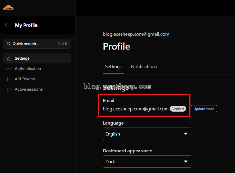 Cloudflare 账户邮箱
