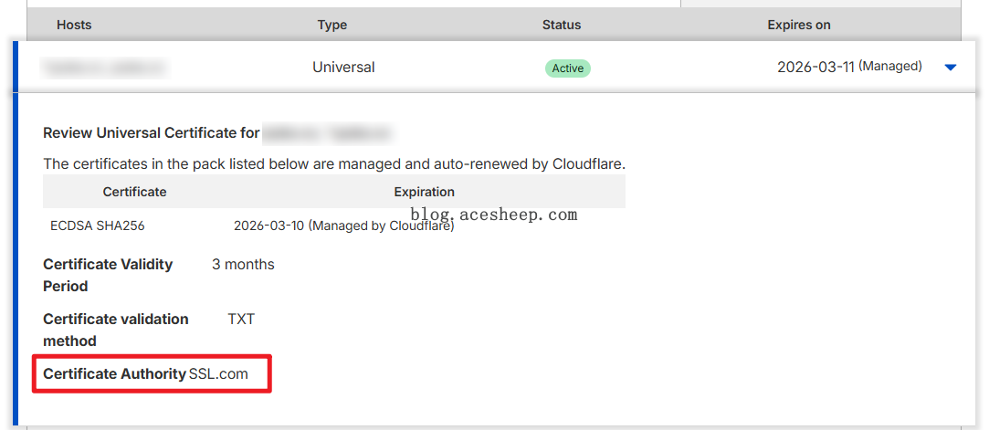 Cloudflare 边缘证书