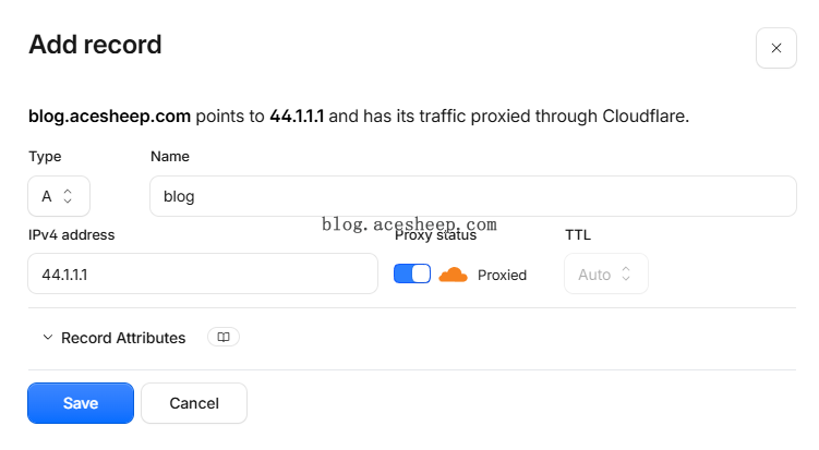添加 DNS 记录