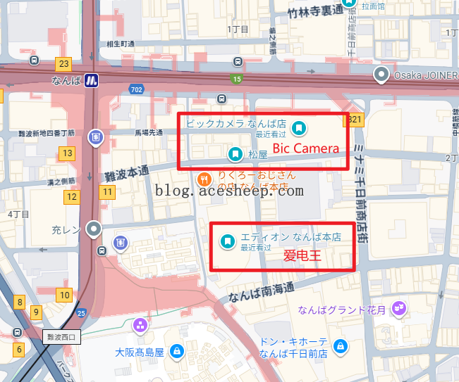 谷歌地图 难波