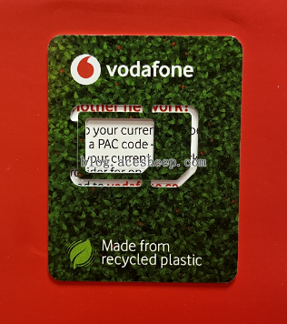 Vodafone UK 实体卡卡板
