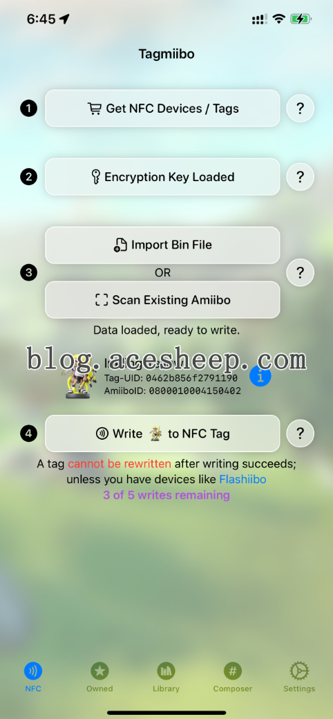 Tagmiibo 导入资源文件