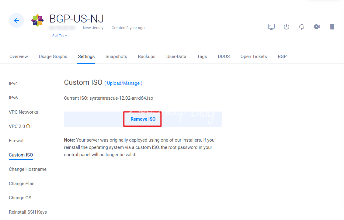 Remove ISO