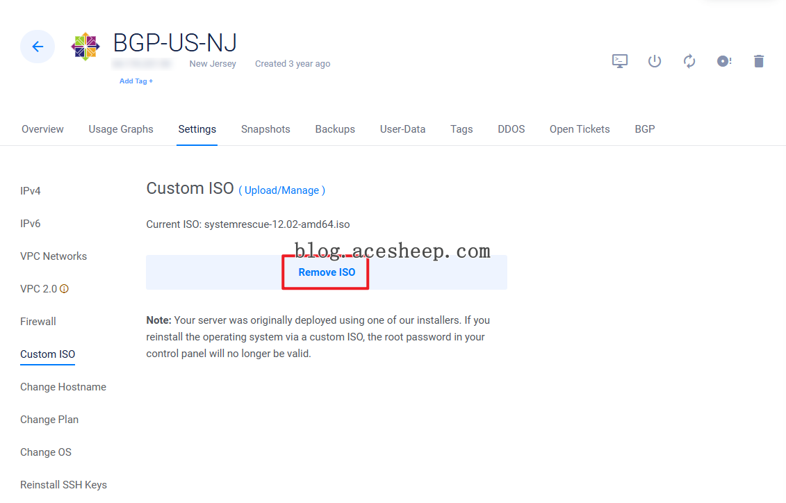 Remove ISO